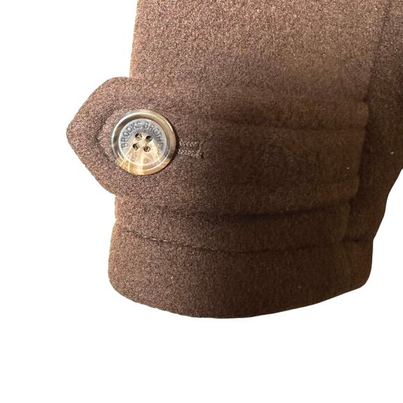 Brooks Brothers Womens Duffle Coat Jacket Toggle Hooded Wool Brown Size 2 Winter - Picture 7 of 16
